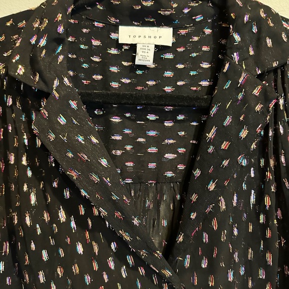 TOP SHOP Colorful Metallic Blouse- size 4 - Picture 6 of 7